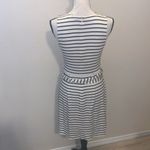 Loft Ann Taylor  white striped office sleeveless midi dress with belt Photo 6