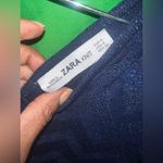 ZARA  Knit Navy Blue and Black Metallic Chevron Maxi Dress size Small Photo 3