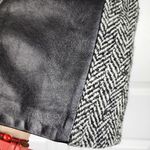 Vintage Laundry By Shelli Segal Leather Wool Pencil Skirt Black Herringbone 6 Photo 7