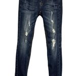 Vigoss  Denim Vintage Junior 3 Medium Blue Wash Grommet Pocket Miami Skinny Jeans Photo 2