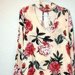 Audrey  Pink Large Floral Long Sleeve Blouse with Front & Back Cutout Size L Photo 0