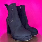 Kelsi Dagger  Brooklyn Racer Black Suede Gold Studded Platform Ankle Boot Sz 8 Photo 0