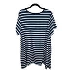 LuLaRoe Melissa Shark Bite Hem Navy & Mint Green Top Size 2XL Photo 3