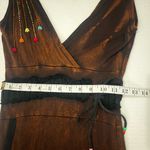 Rising International Artisan Style Brown Embroidered Maxi Dress Size Small Photo 12