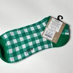 J.Crew Women's Ankle Gingham Green and White Plaid Print Socks OS Photo 3