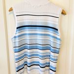 White Stag Y2k  baby blue & white striped mock turtleneck sleeveless blouse Photo 2