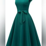 NEW Teal Cocktail Sleeveless Career Modest Midi Dress L NO BELT Blue Size L Photo 5