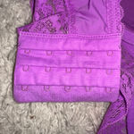 Aerie  Strapless Bra Purple Lace Trim‎ Lined 32C Photo 5
