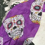 Colorful Purple Sugar Skull Print Scarf Photo 1