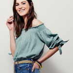 Free People Free People Lexington Tee Green Stripe Medium #OB506227 Photo 0