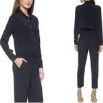 Madewell  Black Long Sleeve Jumpsuit Pull On Button Down XS Casual Minimal Chic Photo 1