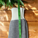 Calvin Klein Grey & White Cream Knit Scarf - Striped Design Photo 4