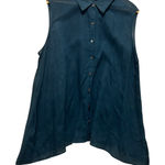 J.Jill Women Button Tunic XL Blue Linen Blend Minimalist Lagenlook Coastal Beach Photo 0