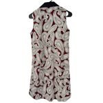 Ann Taylor  Dark Red Paisley Print 1/4 Button Popover Dress Size Small Photo 2