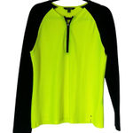 Ralph Lauren LRL Lauren Neon Yellow Black Quarter Zip Long Sleeve Top Size XL Photo 0