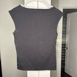 J.Crew NWT Stretch Cotton Cap-sleeve Crossover Shirt Black Photo 2