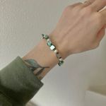 Green Blue Abalone Pearl Bracelet Vintage “Amphitrite” Stretch Beachy Bohemian Photo 5