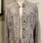 Christopher & Banks 100% Linen Jacket Button Down Shirt Size Large Preppy Photo 0