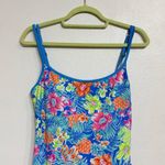 Into the Bleu by Amerex Blue Floral One Piece Swimsuit Dress Sz 10 NWT Photo 1