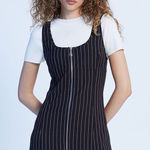 LA Hearts Black and White Pinstripe Mini Dress Photo 0
