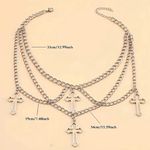 Gothic Cross Pendant, Choker Necklace, Chains, with Cross Pendant Black Photo 2