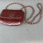 Steve Madden mauve pink Quilted Velvet small purse gold hardware Photo 0