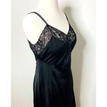 VTG 1960s Van Raalte Black Full Slip Lace Nylon Under Garment Made in USA Sz 36 Photo 3