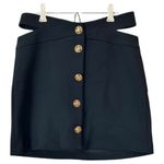 ZARA Cut Out Button-Front Skirt, Black & Gold, Size M, EUC Photo 2