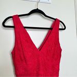 Anthropologie  Maeve Camari Red Lace Column Dress Photo 4