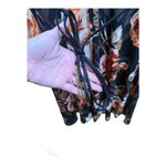 White House | Black Market WHBM XS Terrace Floral Black V-Neck Shift Jersey Dress With Metal Tassel Belt Photo 5