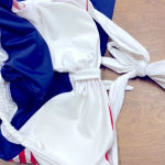 None Navy blue & red stripe nautical halter bathing suit cosplay outfit new with tags Photo 6