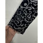 J.B.S. LTD Women’s Black Silver Glitter Velvet Swirl Top Long Sleeve XL Photo 2