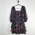 Band of Gypsies Band of the Free Green and Oxblood Paisley Boho Tiered Mini Dress NWT Size Small Photo 4