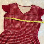 PerSeption Concept Burgundy Maroon Dress Medium Lace Overlay V Neck Short Sleeve Photo 6