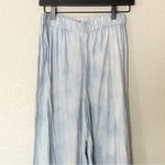 NAADAM Pants Washed Silk Wide Leg Blue Pull On Elastic‎ Waist Lightweight Size S Photo 2