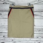 Tommy Hilfiger NWT 0 Tan - Navy Blue & Red Stripe Cotton Straight Pencil Skirt Photo 0