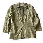 Vintage International Scene Linen Blazer Green Size 8 Photo 2