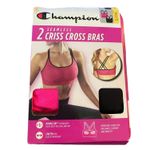 Champion 2 Seamless Criss Cross Sports Bras Small Pink Black Photo 0