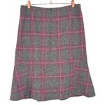Talbots  Women's Wool Blend Plaid A-Line Skirt Size 8 Gray Pink Classic Old Money Photo 3