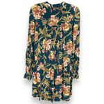 H&M Mama Tunic V-Neck Floral Maternity Teal Size XS Viscose Long Sleeve Top Photo 2