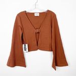 NWT CALLAHAN x REVOLVE Vera Ribbed Knit Flare Sleeve Festival Crop Top Medium Photo 1