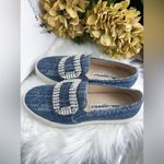 Karl Lagerfeld  Navy Denim Slip on Shoes with Diamond Buckle Size 6/36 Photo 2