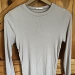 Illa Illa  Women's Size Large Ivory Dress Ribbed Long Sleeve Ruched Drawstring‎ Photo 1