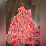 Lulus Impeccable Aura Pink Paisley Print Cutout Buckle
Midi Dress
 fall casual Photo 11