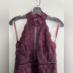 Bardot  Short Lace High-Neck Purple Dress with Illusion Details Sz 8 Photo 2