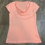 None Satin Cowlneck Cap Sleeve Blouse Pink Size Medium Photo 0