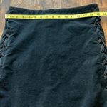 Band of Gypsies Braided Lace Up Black Velvet Mini Skirt Size 30 Photo 10