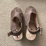 Tahari NEW  Taupe Grey Margaret Perforated Suede Block Heel Sandals Shoes 8 NIB Photo 3