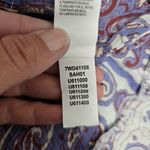 Lucky Brand  Maya Blue & Maroon Paisley Ruffle Blouse Size Small Photo 7