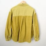 THREAD & SUPPLY | Green Yellow Corduroy Shacket Shirt Jacket Button Raw | Medium Photo 5